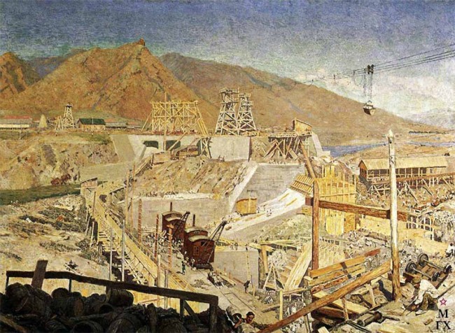 Сочинение по картине: Иогансон - "Строительство ЗАГЭС"